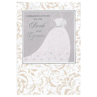 Rosedale 5-1/2" x 8" Congratulations To The Bride & Groom Wedding Greeting Cards And Envelopes, 12 Pack (18009)-Printed on premium uncoated card stock