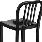Flash Furniture 24" High Black Metal Indoor-Outdoor Counter Height Stool with Vertical Slat Back-Galvanized Steel Construction