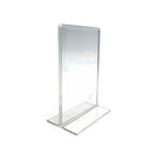 Futech Countertop Sign Holder - 4" W x 6" H - Acrylic - 2 Pack (CTS0205)-Countertop Display