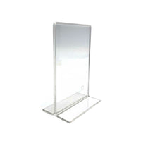 Futech Countertop Sign Holder - 4" W x 6" H - Acrylic - 2 Pack (CTS0205)-Countertop Display