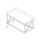 Monarch Specialties 3028 Coffee Table - Glossy White With Chrome Metal-Detailed cross bars add degree of sophistication as well as sturdy element to this gorgeous modern table
