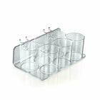 Azar Displays 6 Cup for Pegboard/Slatwall Plastic Tray, 2 Pack (225580)-Made from plastic