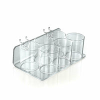 Azar Displays 6 Cup for Pegboard/Slatwall Plastic Tray, 2 Pack (225580)-Made from plastic