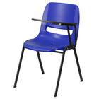Flash Furniture Blue Ergonomic Shell Chair with Left Handed Flip-Up Tablet Arm-Compact Size Desk