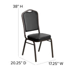 Flash Furniture HERCULES Series Crown Back Stacking Banquet Chairs with Black Vinyl & Gold Vein Frame - 4 Pack-16 Gauge Steel Frame