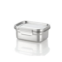 Minimal Stainless Steel Bento Box 1000 ml - Set of 2-Made from food grade stainless steel and silicone only