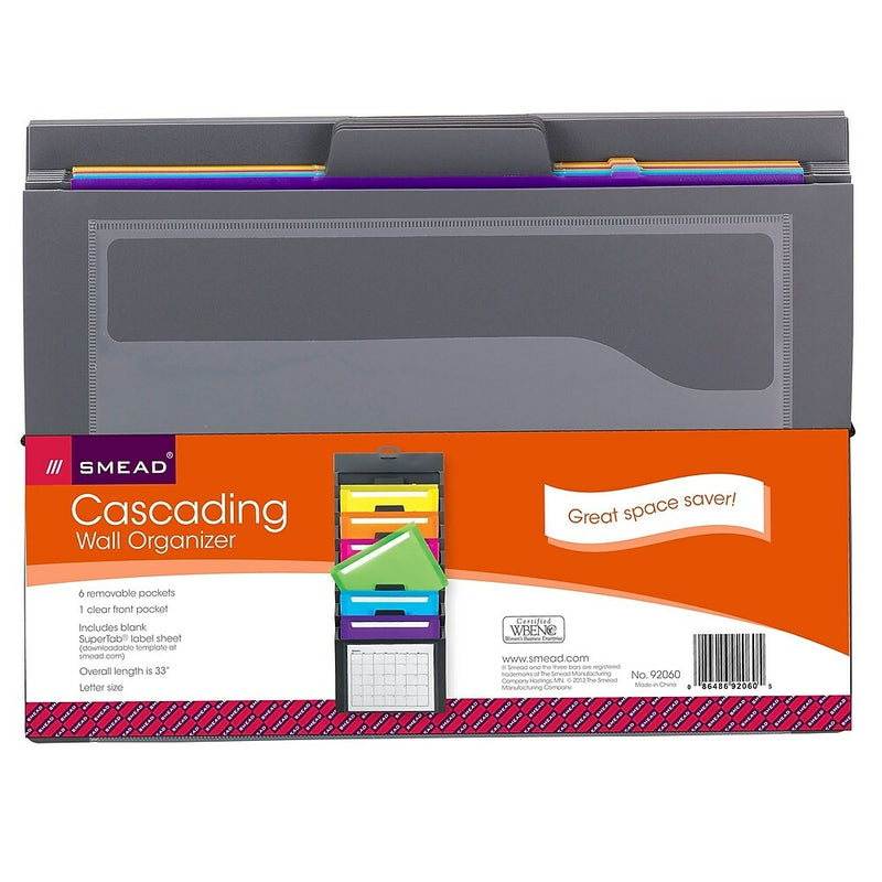 Document Storage Folder SMEAD Cascading Wall File Organizer - 5 Pocket ...