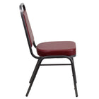 Flash Furniture HERCULES Series Trapezoidal Back Stacking Banquet Chair with Silver Vein Frame - Burgundy Vinyl-Stacks up to 10 Chairs High