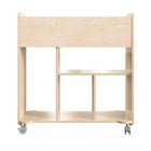 Flash Furniture Bright Beginnings Commercial Grade Double Sided Space Saving Wooden Mobile Storage Cart w/ Casters - Natural-Double Sided Wooden 10 Compartment Mobile Classroom Storage Unit