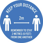 Mark Maker Floor Decal 12" Diameter Circle - Keep You Distance, Remember To Stay 2 Meters (6 Feet) From One Another-Floor Decal