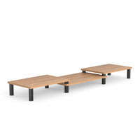 ShoppingAll Dual Monitor Stand and Riser - Walnut-Designed to raise vertical disposition of monitors, laptops, printers, TV and LCD display