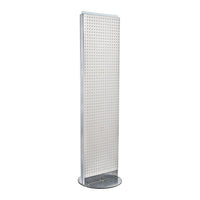Azar Displays Pegboard Freestanding Floor Display, 16" x 60", White (700250-WHT)-White metal
