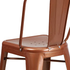 Flash Furniture 24" High Copper Metal Indoor-Outdoor Counter Height Stool with Back-Copper Powder Coat Finish