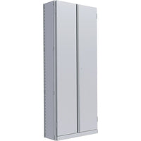Metalware Boltless Shelving Unit Doors, 36" x 76", Light Grey-Lockable swinging doors installs easily on closed style shelving
