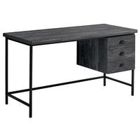 Monarch Specialties 7488 48" Computer Desk - 55"L/Black Reclaimed Wood/Black Metal-Thick and spacious desk top construction