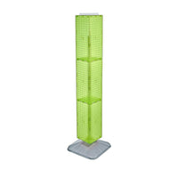 Azar Displays 60" x 8" x 8" Interlocking Pegboard Floor Display, Green (703389-GRE)-Includes sign holder strip and stands on a square base