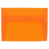 JAM Paper 4bar A1 Envelopes, 3.63 x 5 1/8, Translucent Vellum Orange, 250 Pack (1591617H)-Orange translucent envelope