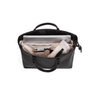 Bugatti Saffiano Tote - 11" x 16" x 6" - Black-Inside equipped with zippered pockets and organizer