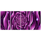 Designart Purple Rose 4-Panel Canvas Art Print, (PT3007-271)-Print
