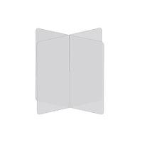 Mark Maker 4 Way Table Divider - 30" L x 30" W x 31.5" H - 1/4" clear acrylic - no pass throughs-Social distancing for up to 4 people