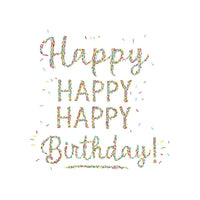 WallPops Happiest Birthday Wall Art Kit, Multicolor-Festive party wall art kit with the quote, "Happy, Happy, Happy Birthday!"