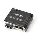 Black Box LBH2001A-P-LX Extreme Media Converter Switch, 10-/100-/1000-Copper to 1000-Mbps Fiber, Single-Mode LC, 110-VAC-Switch
