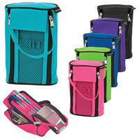 Merangue Dual Zipper Tote Pencil Cases, Assorted Colours, 12 Pack-Oblong shaped roll pouch
has sewn in interior
compartment just below
the mesh front exterior.