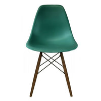 Plata Import Eiffel Chair, Peacock Seat,Walnut Wood Legs (PC-016W-PEACOCK)-Dining Chair
