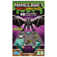 Thinkfun Minecraft Magnetic Travel Game (English Edition)-CONTENT: 9 magnetic Minecraft pieces, game instructions, a booklet containing 40 challenges from Beginners to Experts, and their solutions