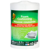 Duck Brand Foam Cushioning - White - 1/8" - 12" x 40'-White foam cushioning