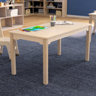 Flash Furniture Bright Beginnings Commercial Grade Wooden Rectangular Preschool Classroom Activity Table-Glossy Beech Finish Matches Any Decor