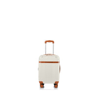 Champs Vintage 21" Hardside Carry-on Luggage - USB Port - Ivory-From the Vintage Collection