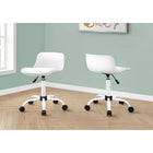 Monarch Specialties 7463 Multi-Position Office Chair - White -Ergonomically designed backrest curves and is extra-wide to provide superior lower back support and the seat is padded for comfort