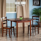 Winsome Pulman 3-Piece extension Table with 2 Ladder Back Chairs, (94352)-Table Dimensions: 48.03"W x 29.92"D x 29.92"H, Chair Dimensions: 16.60"W x 20.50"D x 34.70"H
