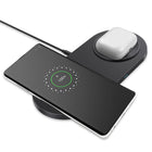 Powerology Dual Qi 15W Max Wireless Charger - Charcoal-LED indicator