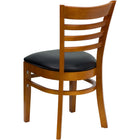Flash Furniture HERCULES Series Ladder Back Cherry Wood Restaurant Chair - Black Vinyl Seat-Black Vinyl Upholstered Seat