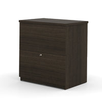 Bestar Lateral Filing Cabinet, Dark Chocolate (65635-2179)-Drawers on ball-bearing slides for smooth and quiet operation