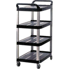 Rubbermaid Utility Cart, 4-Shelf, 20" x 51" (FG409600BLA)-No. of Shelves: 4