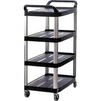 Rubbermaid Utility Cart, 4-Shelf, 20" x 51" (FG409600BLA)-No. of Shelves: 4