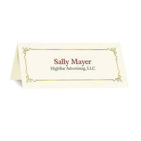 St. James Embassy Place Cards - 1-3/4 x 4-1/4" - Laser/Inkjet Printable - Ivory - Gold Foil - 60 Pack-Premium 65 lb cover paper, embassy gold foil