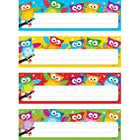 Trend Enterprises Desk Toppers Name Plates Variety Pack Owls-Stars!, 192 Pack (T-69910)-Theme/design: Birds and owls