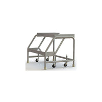 Tri-Arc Manufacturing Aluminum Rolling Ladder, Step Width: 24", Step Type: Ribbed, No. of Steps: 2 (WLAR002244)-No. of Steps: 2