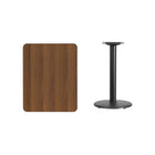 Flash Furniture 24'' x 30'' Rectangular Laminate Table Top, Walnut with 18'' Round Table-Height Base (XUWA2430TR18)-Walnut Laminate Top