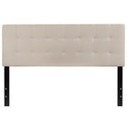 Flash Furniture Bedford Tufted Upholstered Queen Size Headboard - Beige Fabric-Contemporary Style