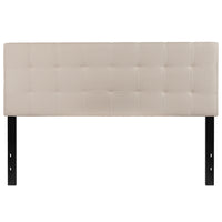 Flash Furniture Bedford Tufted Upholstered Queen Size Headboard - Beige Fabric-Contemporary Style
