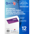 QuickFit Self-Adhesive Business Card Holders - Clear - 3.75" W x 2.5" H - 12 Pack-Business Card Holder