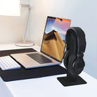 Kanto H2 Premium Universal Desktop Headphone Stand - Black-Constructed out of steel with a 4.3" x 7" weighted base, H2 is designed to prevent tipping while carrying even the largest of headphones.