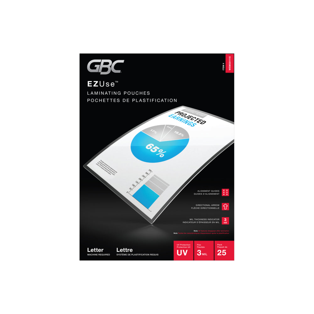 GBC Thermal EZUse 3mil Lamination Pouch - 25 Pack | staples.ca
