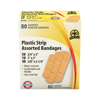 Wasip Plastic Assorted Bandages - 80 Pack-Water resistent