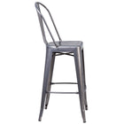 Flash Furniture 30" High Clear Coated Indoor Barstool with Back-Curved Back with Vertical Slat
